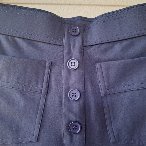Halara High Waisted Button Multiple Pockets Casual Pants Navy Womens Size M - Picture 3 of 8
